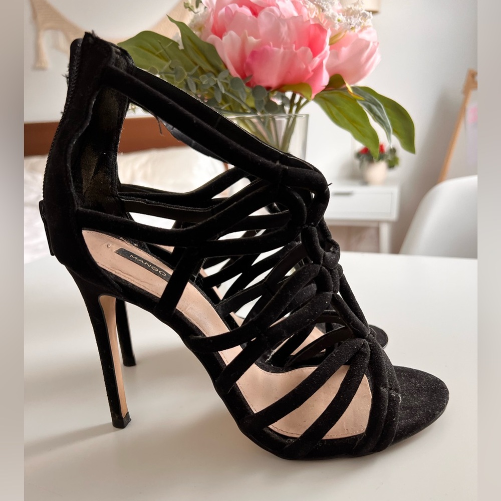 MANGO | Suede Heels Sandals